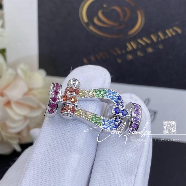 Fred Force 10 Large Model In White Gold And Seven Semi Precious Stones Ref. 0b0155 (4)