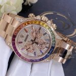 Rolex Cosmograph Daytona Rainbow Custom Diamonds Rose Gold 116595rbow 0004 (5)