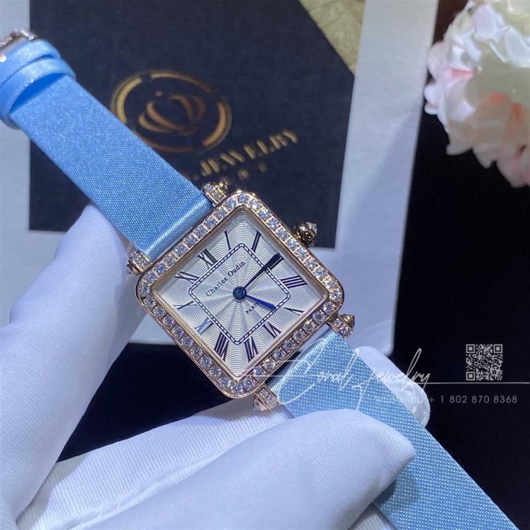 Charles Oudin Pansy Retro 24mm Rose Watch Roman Style (1)