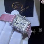 Charles Oudin Pansy Retro 24mm Watch Maroon Arabic Style Pink Straps (3)