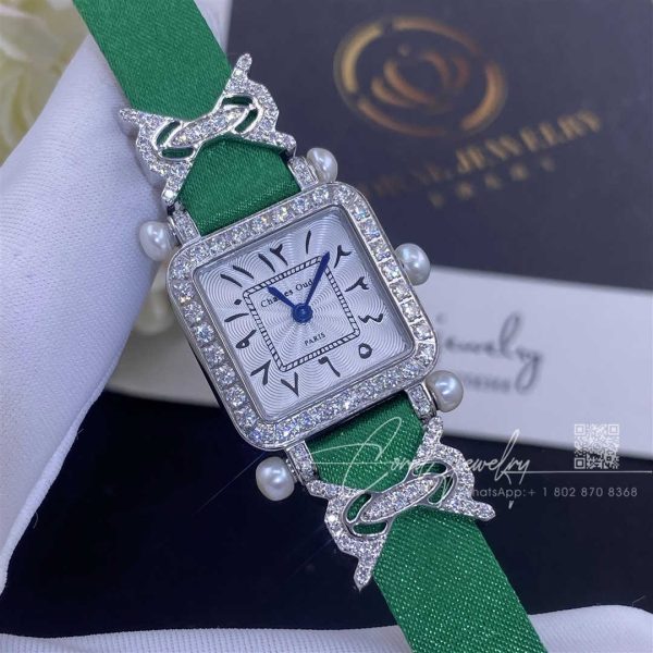 Charles Oudin Pansy Retro Quartz 20mm Silk, Diamond Watch With Elements Arabic Style (4)