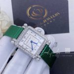 Charles Oudin Pansy Retro With Pearls Watch Medium 24mm Arabic Style Green Straps (3)