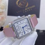 Charles Oudin Pansy Retro With Pearls Watch Medium 24mm Arabic Style Pink Straps (7)