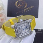 Charles Oudin Pansy Retro With Pearls Watch Medium 24mm Arabic Style Yellow Straps (7)