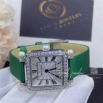 Charles Oudin Pansy Retro With Pearls Watch Medium 24mm Green Straps (6)