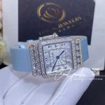 Charles Oudin Rose Retro 24mm Medium Satin And Diamond Watch Roman Style (12)