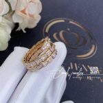 Bulgari Serpenti Viper Two Coil 18 Kt Rose Gold Ring, Set With Pavé Diamonds Ref. 357257 (3)