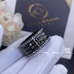 Bulgari B.zero1 Rock Four Band Ring In Black Ceramic With Studded Spiral And Pavé Diamonds On The Edges Ref. 358677 (3)