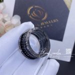 Bulgari B.zero1 Rock Four Band Ring In Black Ceramic With Studded Spiral And Pavé Diamonds On The Edges Ref. 358677 (4)