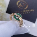 Bulgari Bvlgari Openwork Rose Gold Ring Set With Malachite And Diamond (1)