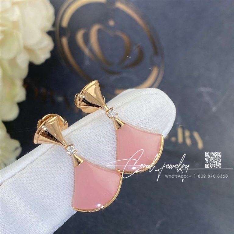 Bulgari Divas’ Dream Earrings Rose Gold Diamonds And Pink Opal Ref. 357862 (3)