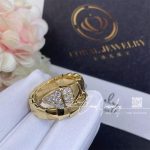 Bulgari Serpenti Viper One Coil Ring In 18 Kt Yellow Gold, Set With Pavé Diamonds On The Head (3)