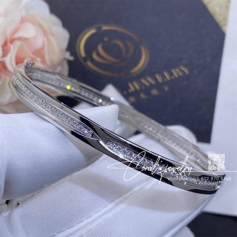 Bulgari B.zero1 Bracelet In 18 Kt White Gold With Pavé Diamonds Ref. Br855967 (2)