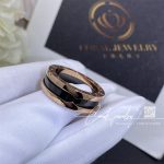 Bulgari B.zero1 Two Band Ring With Two 18 Kt Rose Gold Loops And A Black Ceramic Spiral (4)