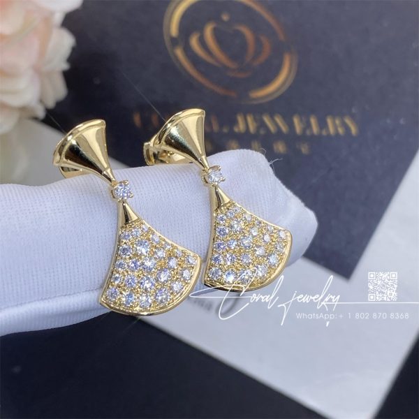 Bulgari Divas' Dream 18 Kt Yellow Gold Earrings Set With A Diamond And Pavé Diamonds Ref. 357514 (2)