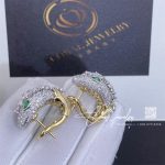 Bulgari Serpenti Platinum And 18k Yellow Gold Diamond Earrings With Emerald Eyes (4)