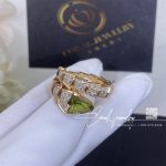 Bulgari Serpenti Viper One Coil Ring In 18 Kt Rose Gold, Set With Peridot Elements And Pavé Diamonds An856157 (2)