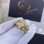 Bulgari Serpenti Viper One Coil Ring In 18 Kt Rose Gold, Set With Peridot Elements And Pavé Diamonds An856157 (7)