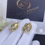 Bulgari Serpenti Yellow Gold & Malachite Earrings Ref . 352701 (3)