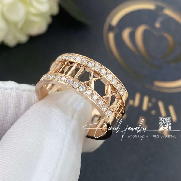 Tiffany & Co Atlas Open Diamond Ring 18 Carat Rose Gold (5)