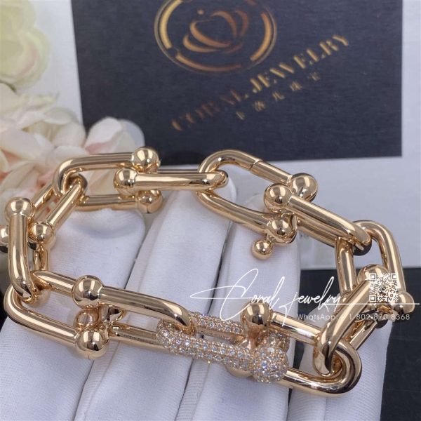 Tiffany Hardwear Link Bracelet In Rose Gold With Diamonds (2)