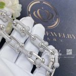 Tiffany Hardwear Link Bracelet In White Gold With Half Pavé Diamonds (4)