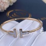 Tiffany T Wire Bracelet In Rose Gold With Mother Of Pearl (3)