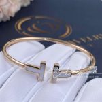 Tiffany T Wire Bracelet In Rose Gold With Mother Of Pearl (4)