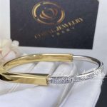 Tiffany Lock Bangle In Yellow And White Gold With Half Pavé Diamonds (4)