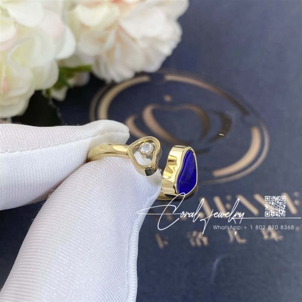 Chopard Happy Hearts Yellow Gold Blue Stone Ring 829482 5500 (2)