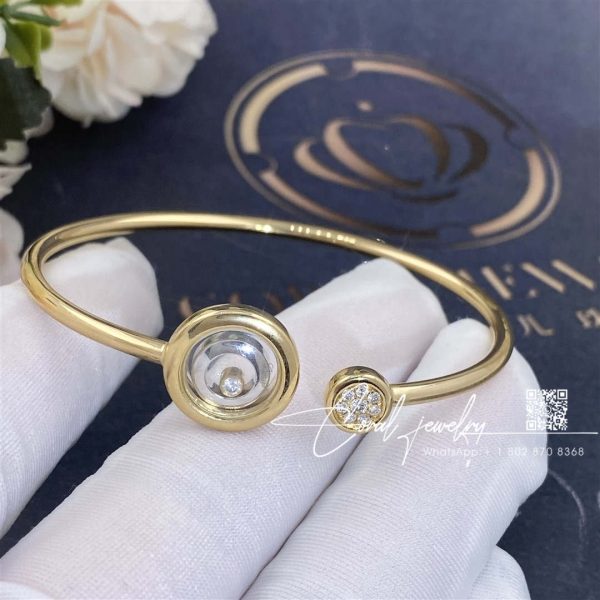 Chopard Happy Spirit Bangle, Ethical Yellow Gold, Ethical White Gold, Diamonds @858230 9001 (1)