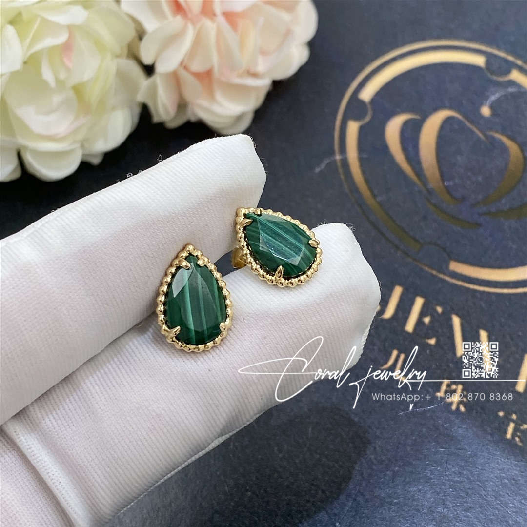 Boucheron Serpent Bohème Ear Studs, S Motif Malachites Jco01284 (1)