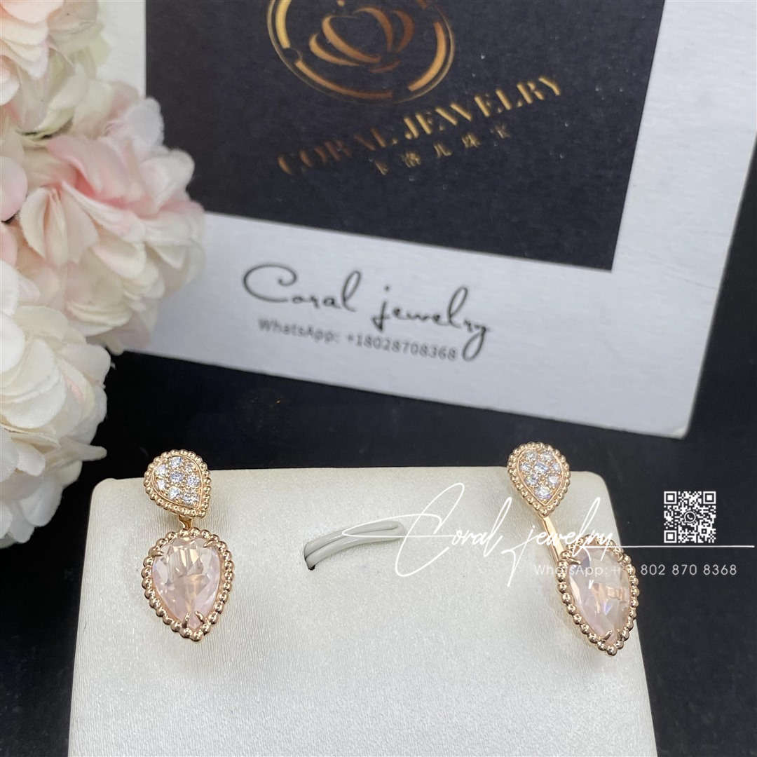 Boucheron serpent bohème rose quartz earring, s and xs motifs jco01567 (7)