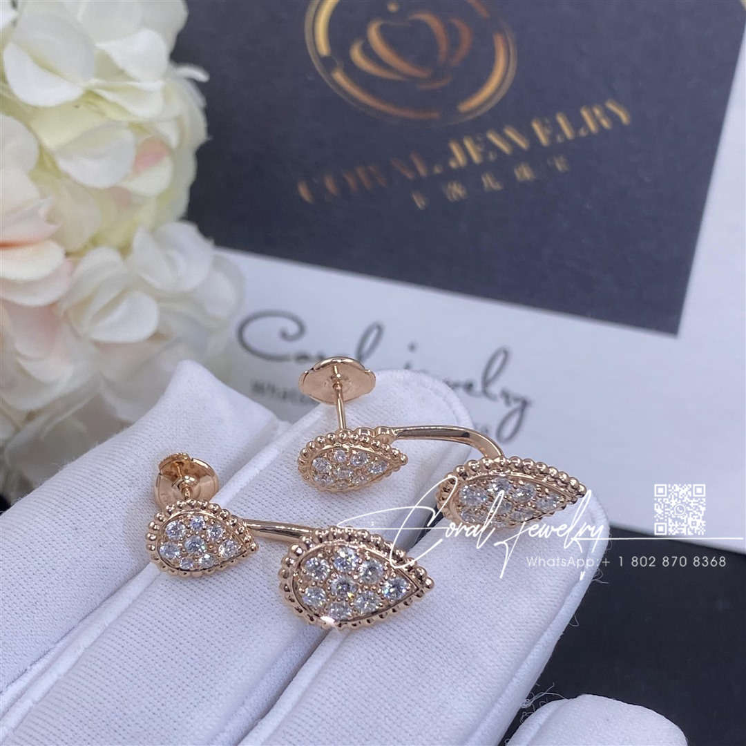 Boucheron serpent bohème stud earring s and xs motifs rose gold (3)