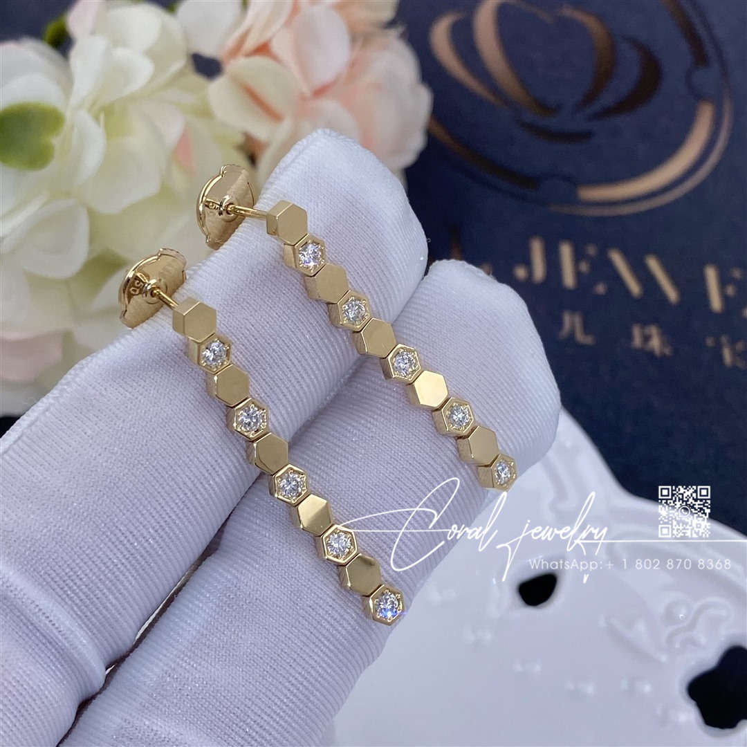 Chaumet bee my love earrings yellow gold, diamonds (1)