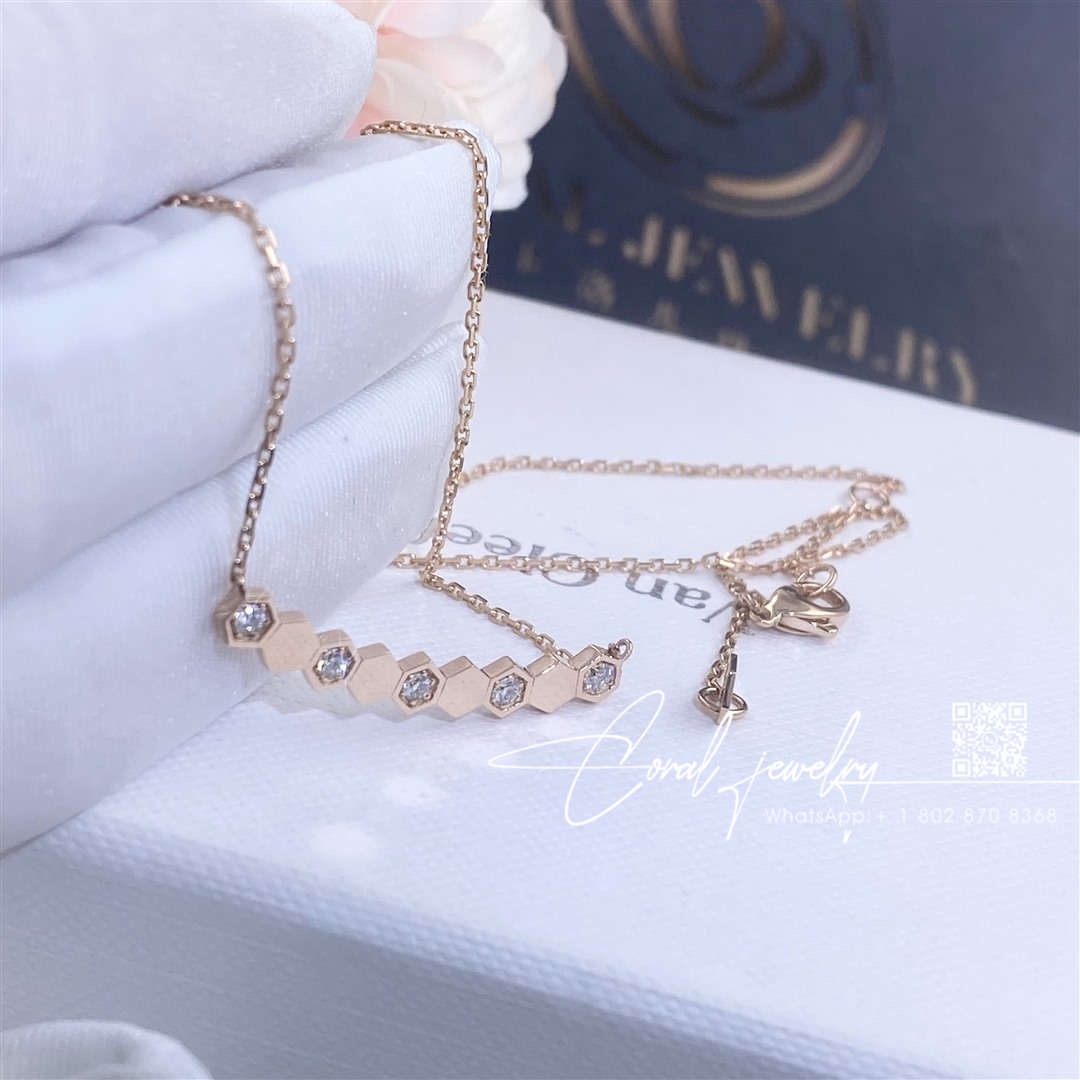 Chaumet bee my love pendant rose gold, diamonds 083983 (3)