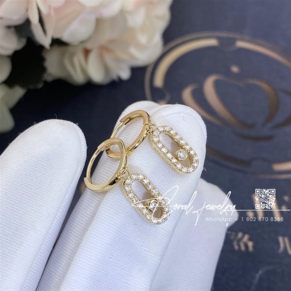 Messika Move Uno Hoop Earrings Yellow Gold Diamond Earrings 12037 Yg (1)