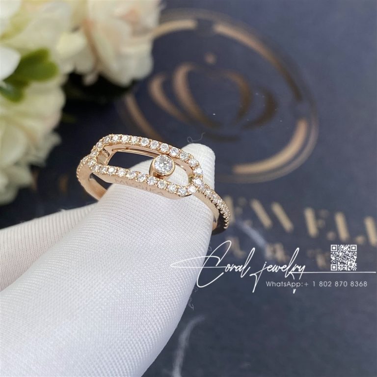 Messika Move Uno Rose Gold Ring With Diamonds 12113 Pg (2)