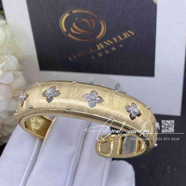 Buccellati Macri Giglio Bracelet In Yellow And White Gold Set With Diamonds Jaubra016241 (7)