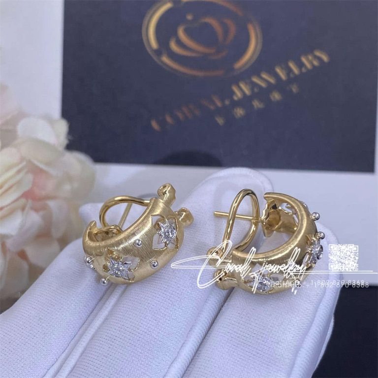 Buccellati Margery Giglio Earrings In Yellow And White Gold Set With Diamonds Jauear013799 (5)