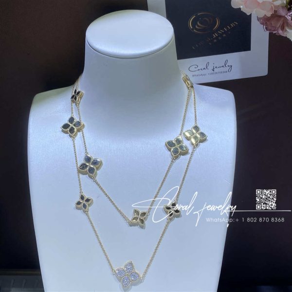 Roberto Coin Princess Flower 18ct Yellow Gold 0.45ct Diamond Necklace Adr777cl0650 Yw (1)