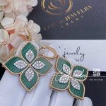 Roberto Coin Venetian Princess Flower Pendant Earrings In 18kt Rose Gold With Malachite And Diamonds. Large Version Adv888ea1838 Rw 01 (1)