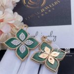 Roberto Coin Venetian Princess Flower Pendant Earrings In 18kt Rose Gold With Malachite And Diamonds. Large Version Adv888ea1838 Rw 01 (3)