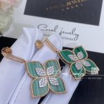 Roberto Coin 18k Gold Venetian Princess Diamond & Malachite Large Flower Drop Earrings (12)