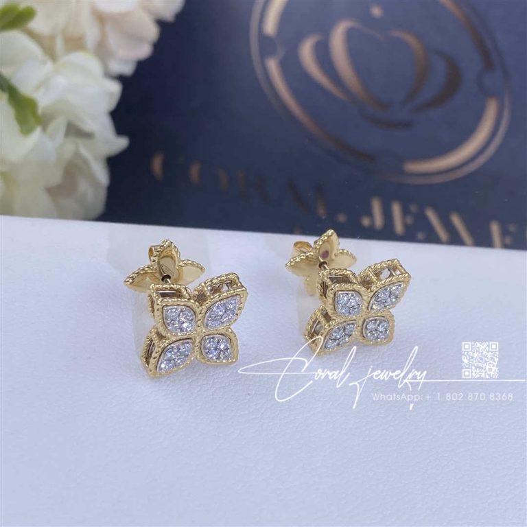 Roberto Coin Princess Flower Earrings With Diamonds 15mm (2)