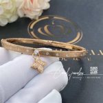 Roberto Coin Venetian Princess Small Flower Charm Bangle In Rose Gold With Diamonds (1)