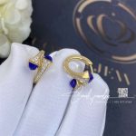 Marli Cleo Diamond Huggie Earrings In Yellow Gold Lapis Lazuli (1)