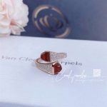 Marli Cleo Diamond Midi Ring In Rose Gold Black Carnelian Cleo R47 (2)