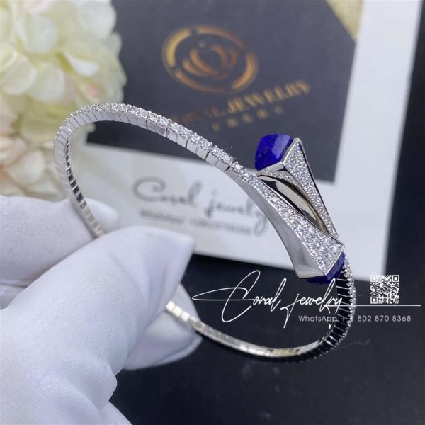 Marli Cleo Diamond Midi Slip On Bracelet In White Gold Lapis Lazuli Cleo B47 (4)