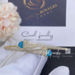 Marli Cleo Diamond Midi Slip On Bracelet In Yellow Gold Sea Blue Chalcedony (9)